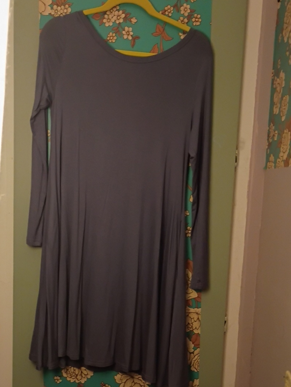 Everyday Long Sleeve Swing Dress in Dusty Lilac Sz M